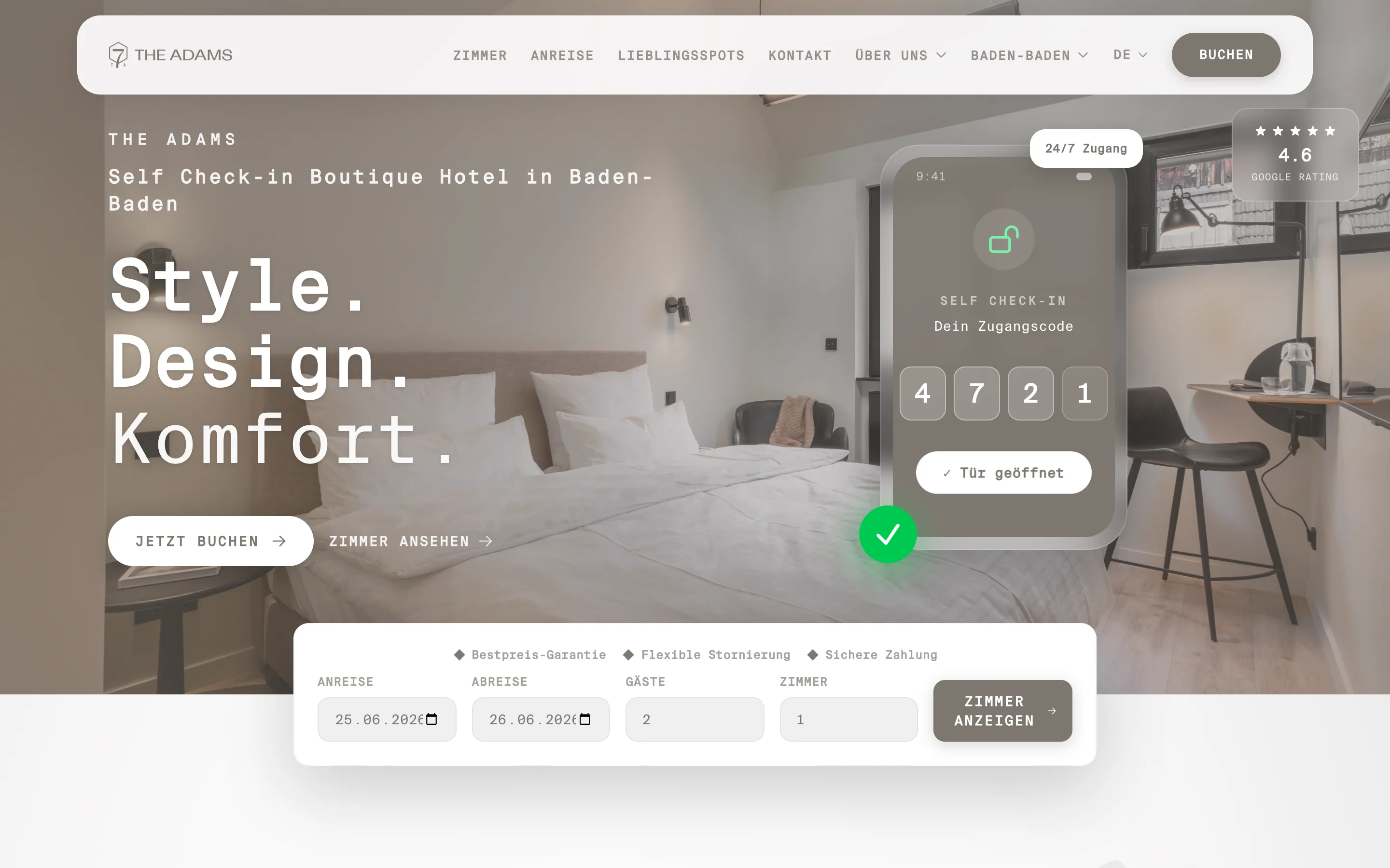 The Adams Hotel — Editorial Webdesign